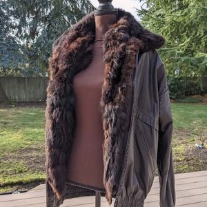 Vintage Fur Lined Leather Jacket